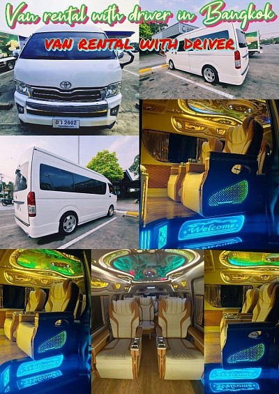 VIP Luxury Van Rental Service with Driver Experience a superior travel experience with a VIP Luxury Van designed for maximum comfort and privacy, whether it is a business trip, a leisure trip or a special occasion. Our vans are ready to provide an impressive experience throughout the journey. VIP Luxury Van Highlights: * Spacious and comfortable seats: Large VIP seats that can be reclined with calf support for comfortable sitting throughout the journey. * Complete entertainment system: Large screen TV, high-quality sound system, Karaoke system (in some models), and USB/power sockets for entertainment throughout the journey. * High privacy: Blackout curtains all around the car, tinted glass, and partitions between the passenger compartment and the driver (in some models). * Additional amenities: Small refrigerator, personal folding table, personal reading light, and spacious luggage compartment. * Cool air conditioning system: Separate front and back zones for cool comfort throughout. * Maximum safety: The car is well-maintained with standard safety systems. Our services cover: * Professional and polite drivers: highly experienced, familiar with the routes, and ready to serve with all their heart. * Fuel: already included in the service fee. * Tollway fees: already included in the service fee. (For travel according to the agreed plan) * Travel insurance: For peace of mind throughout the journey
