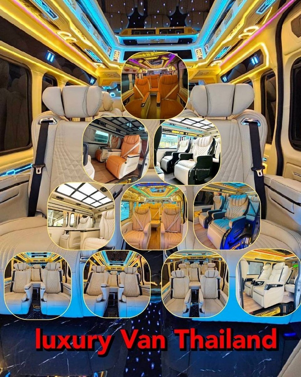 An 8-seater VIP van, such as number of seats, amenities (air conditioning, Wi-Fi, TV, audio), and luggage storage. * Specify the type of services offered (such as daily rental, driver-sharing, airport transfer, group services). * Emphasize the benefits of using an 8-seater VIP van (such as privacy, group travel convenience) * Highlights section: * Offers interesting features of the service such as professional drivers, new and clean vans, affordable prices, and flexibility in adjusting travel plans.